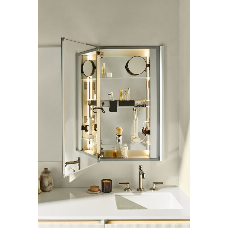 M Series Frameless 15.25 x 36 Medicine Cabinet with Lighting and Electrical Outlet