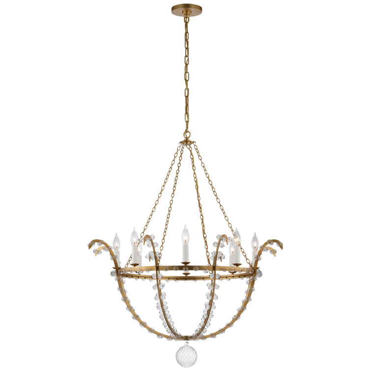 Alonzo Gild and Clear Glass 8-Light Chandelier