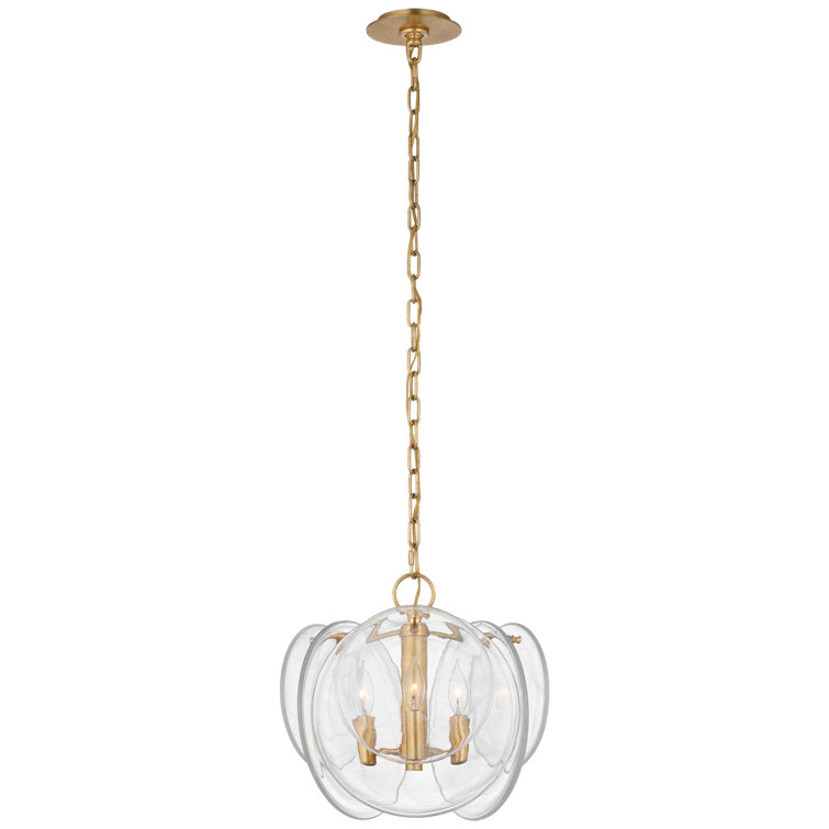 Gold Mini Globe Chandelier with Clear Glass Discs