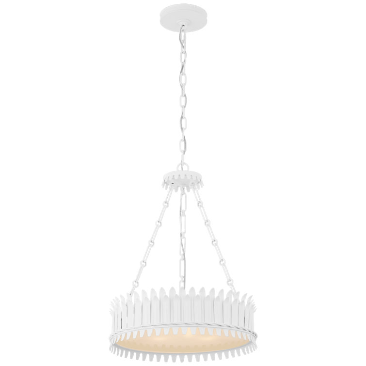 Leslie Plaster White 3-Light Steel Chandelier
