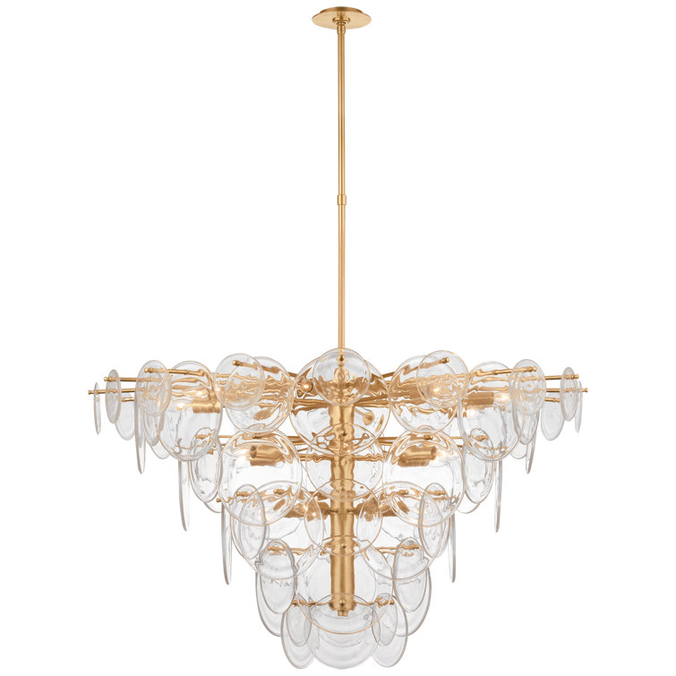 Loire 20-Light Gold and Glass Chandelier