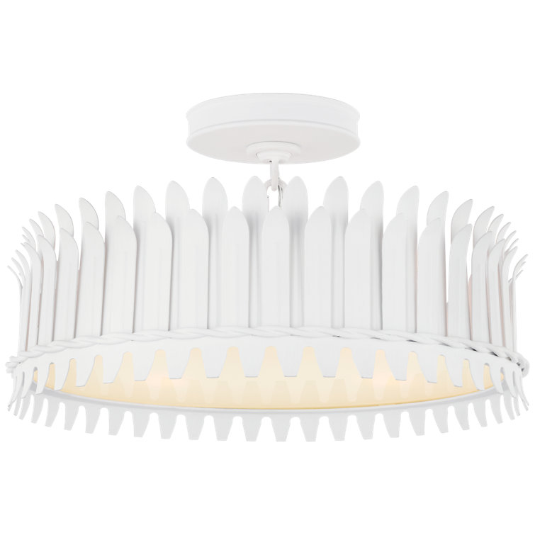 Leslie 16'' Plaster White LED Semi-Flush Mount Light