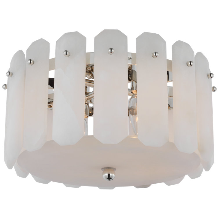 Polished Nickel and Crystal 4-Light Flush Mount