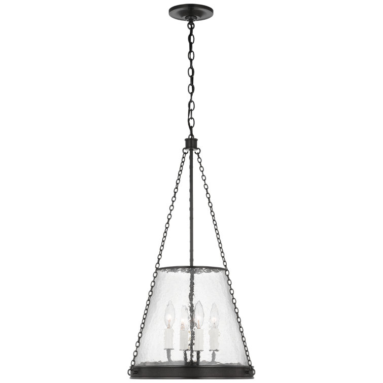 Reese Bronze Glass Drum LED Pendant Light