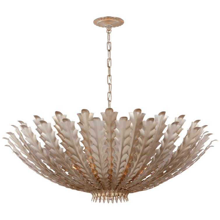 Hampton Burnished Silver Leaf 36" Metal Chandelier