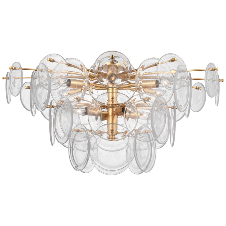 Clear Glass and Nickel 34" LED Flush Mount Light
