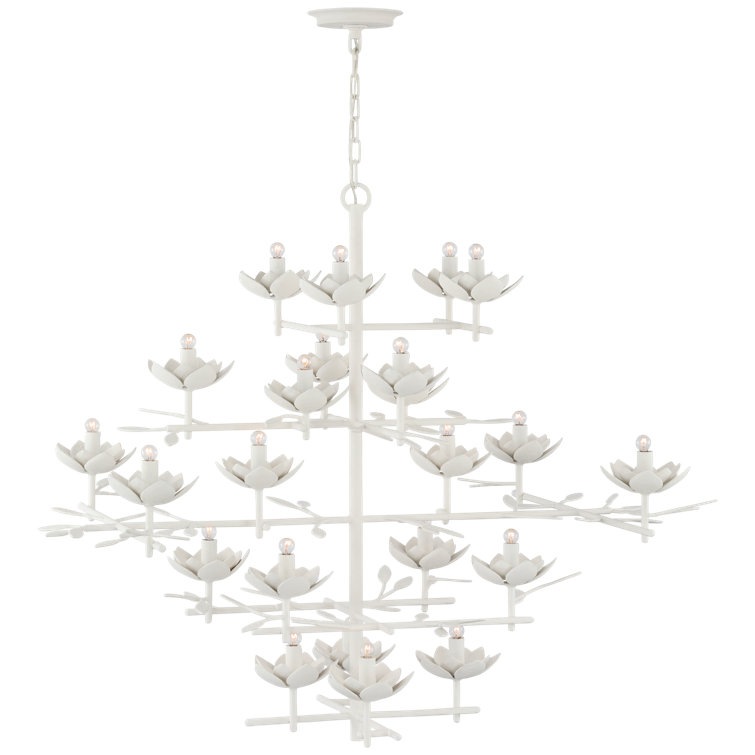 Clementine White Floral 23-Light Chandelier