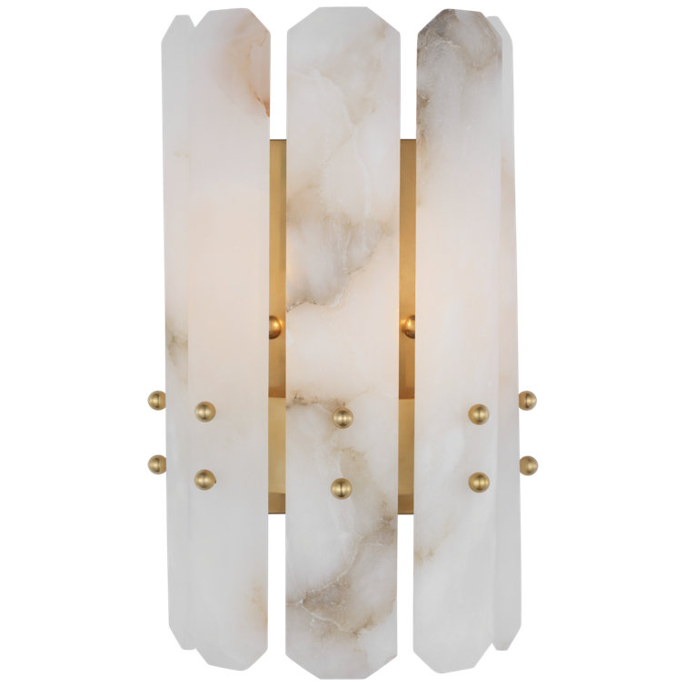Hand-Rubbed Antique Brass Sconce with Elongated Crystals