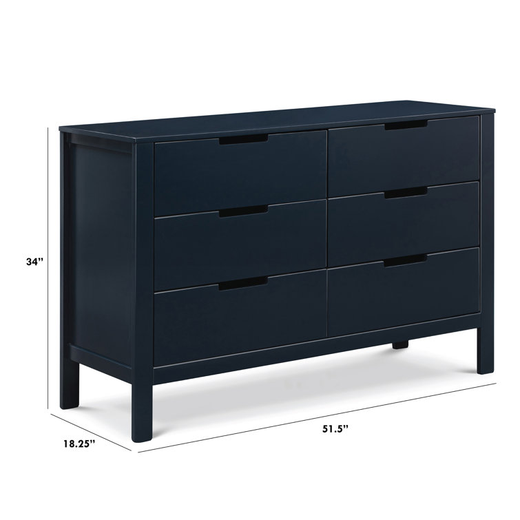 Navy Double Nursery Dresser with Six Drawers