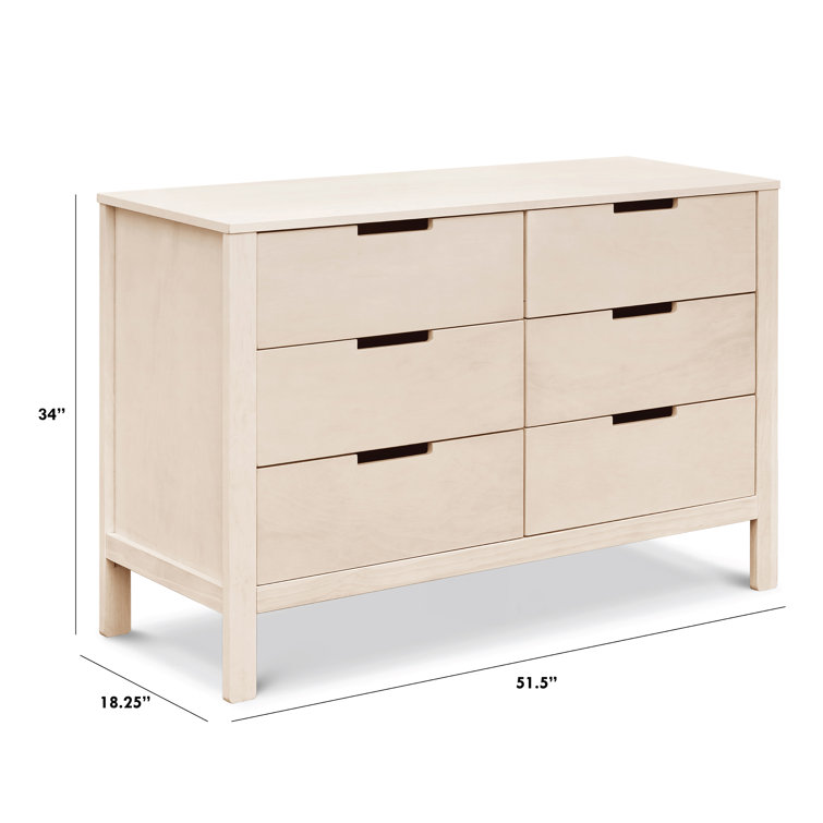 Washed Natural Double Nursery Dresser with Soft Close Drawer
