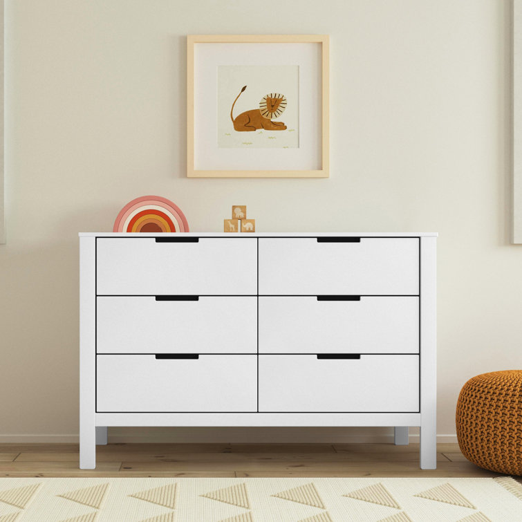 White Double Nursery 6-Drawer GREENGUARD Certified Dresser