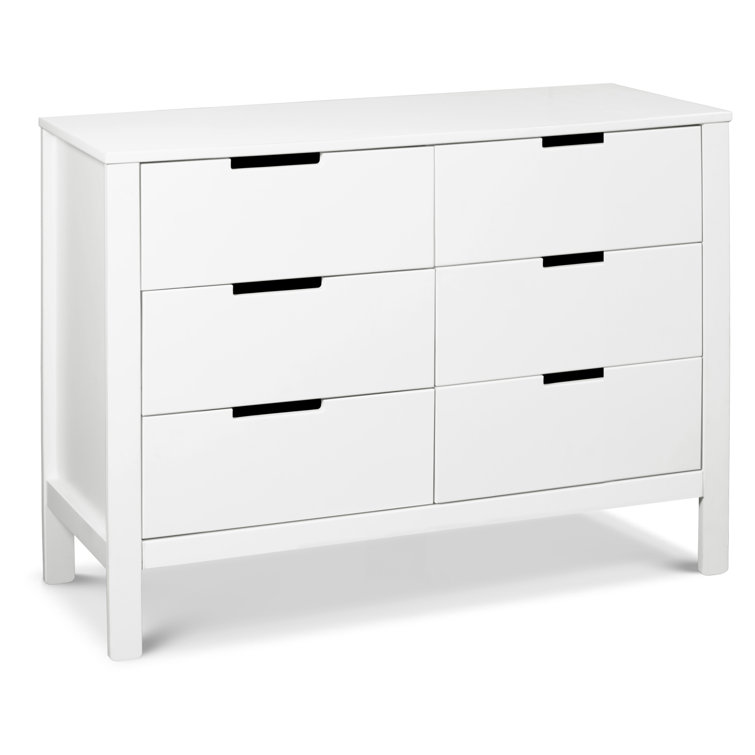 White Double Nursery 6-Drawer GREENGUARD Certified Dresser