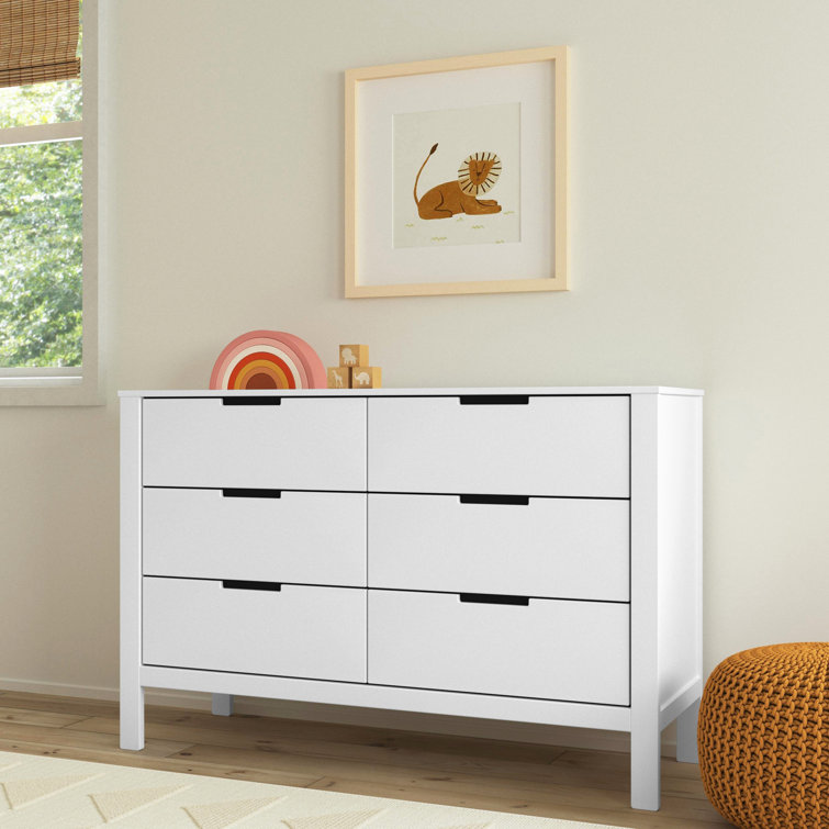 White Double Nursery 6-Drawer GREENGUARD Certified Dresser