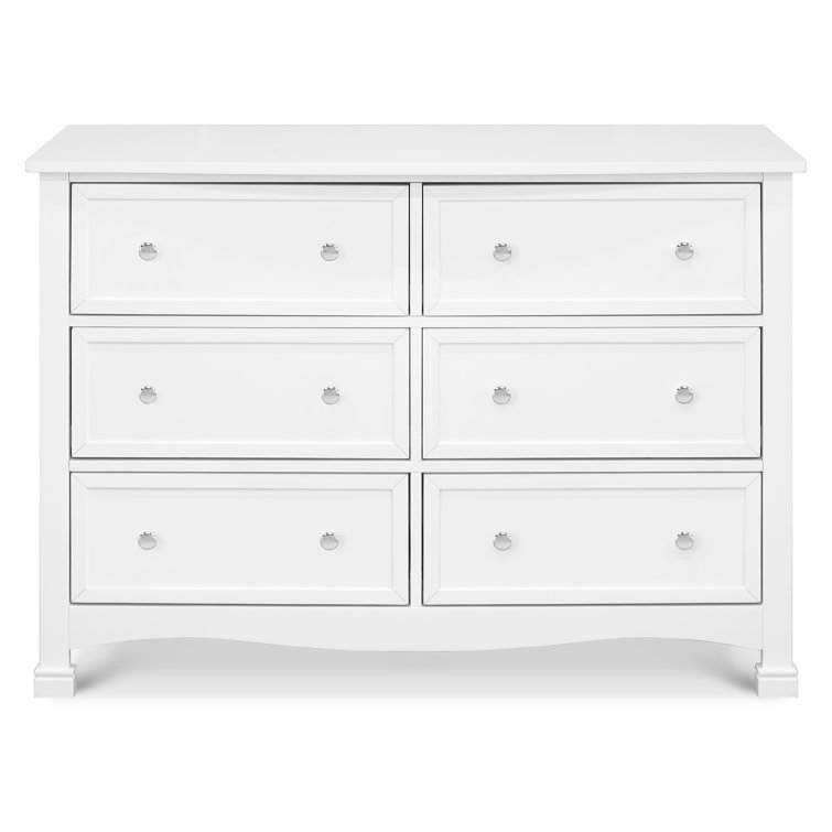 White Double Nursery Dresser with Six Drawers
