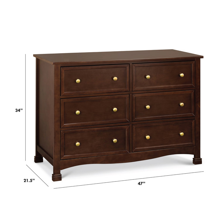 Espresso Nursery 6-Drawer Double Dresser for Ample Storage