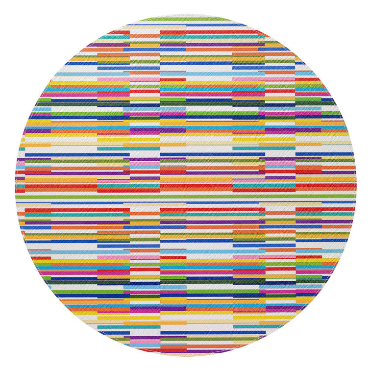 Bodrum Round Vinyl Barcode Placemats, Set of 4