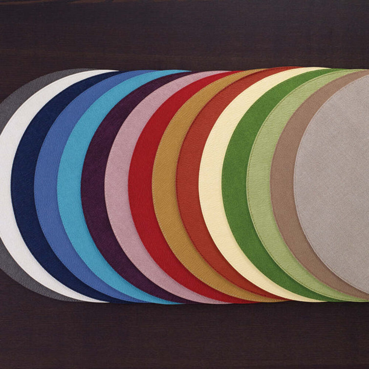Forest Green Vinyl Round Placemat Set
