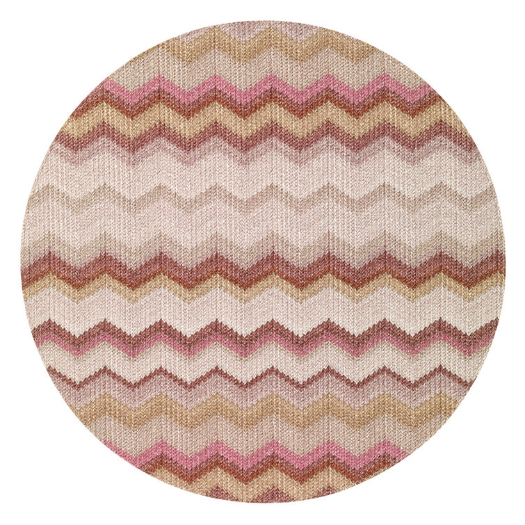 Mauve Chevron Round Vinyl Placemat
