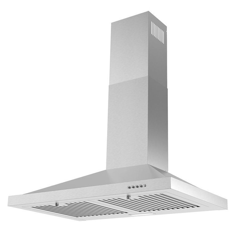 Streamline 30-Inch Stainless Steel Wall Mounted Range Hood with Charcoal Filter