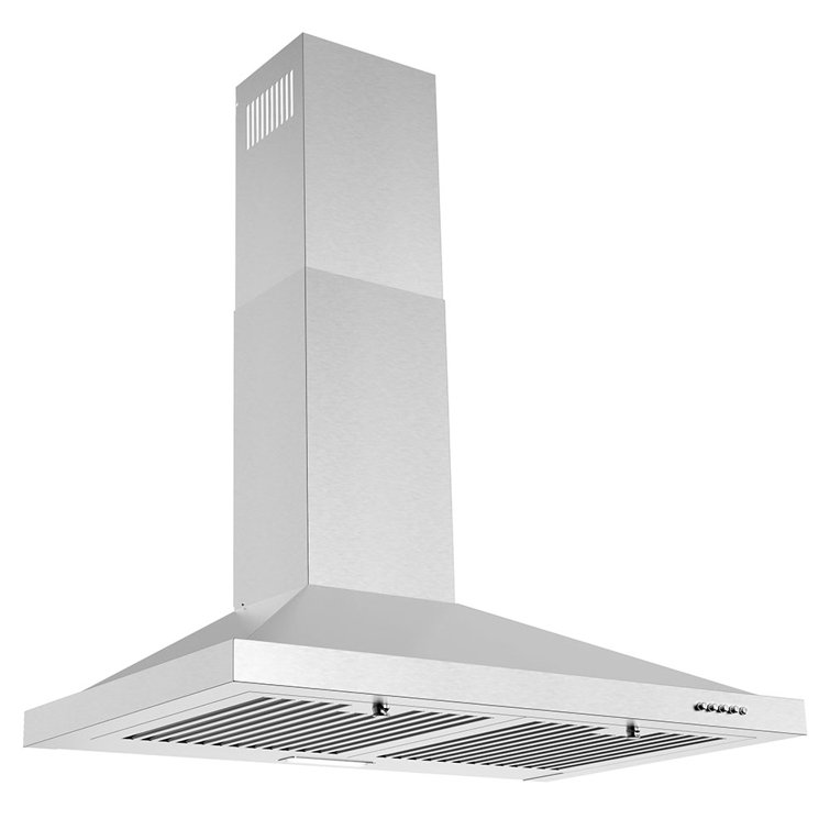 Streamline 30-Inch Stainless Steel Wall Mounted Range Hood with Charcoal Filter