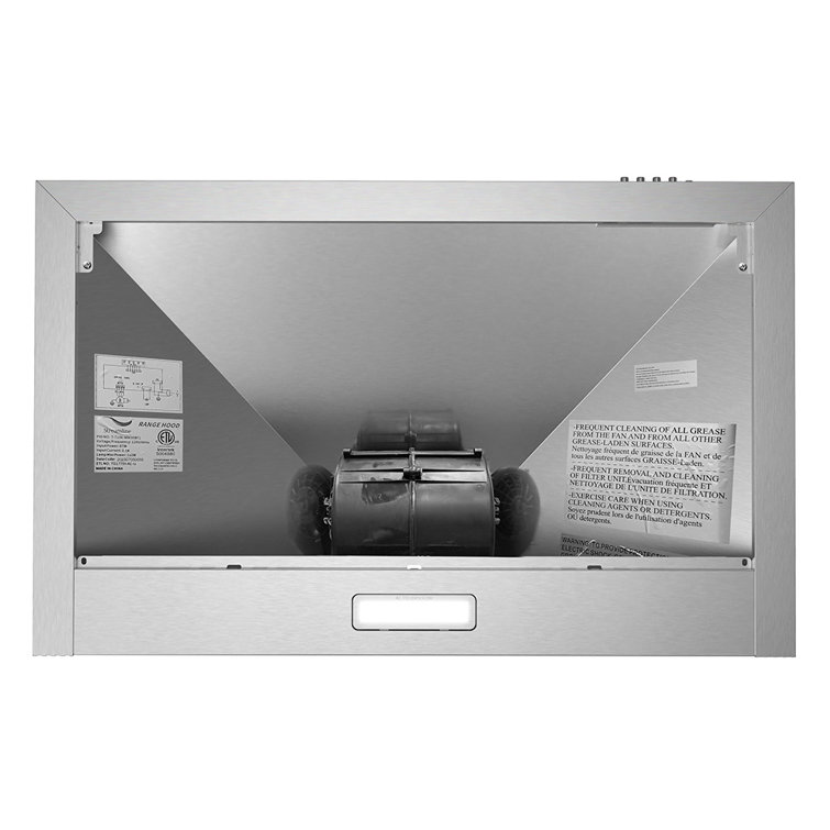 Streamline 30-Inch Stainless Steel Wall Mounted Range Hood with Charcoal Filter