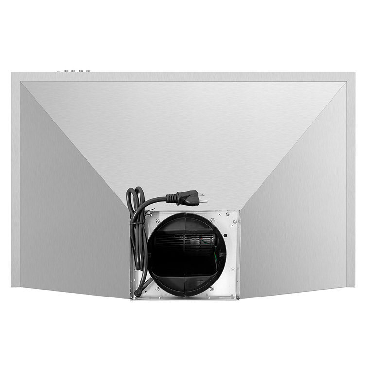 Streamline 30-Inch Stainless Steel Wall Mounted Range Hood with Charcoal Filter