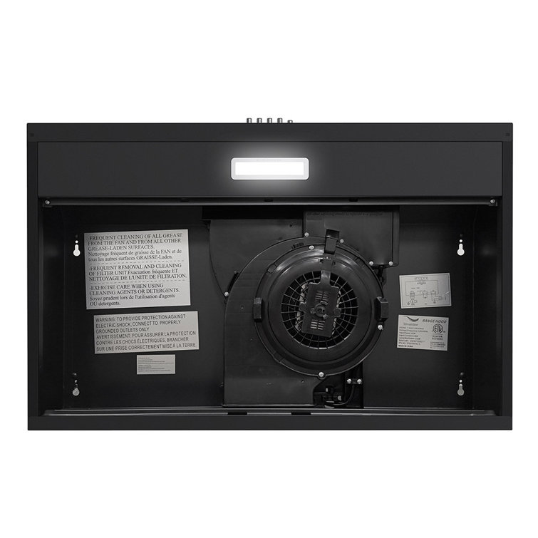 Streamline 30" Black Stainless Steel Under Cabinet Range Hood with LED Light