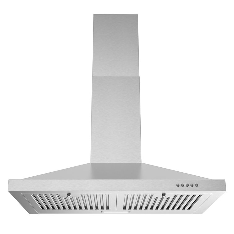 Streamline 30-Inch Stainless Steel Wall Mounted Range Hood with Charcoal Filter