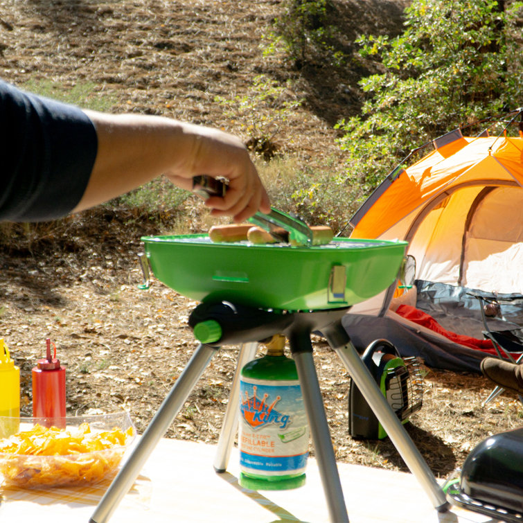 Light Green and Black Portable Propane BBQ Grill with Accessories