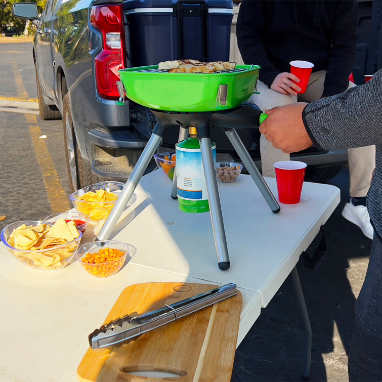 Light Green and Black Portable Propane BBQ Grill with Accessories