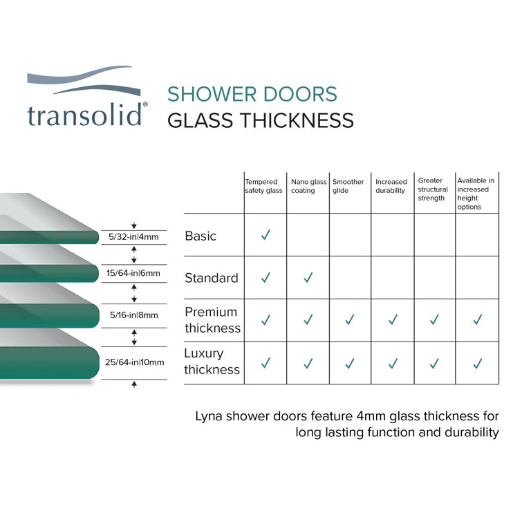 Lyna 70" High x 30" Wide Frameless Shower Door in Brushed Stainless Steel
