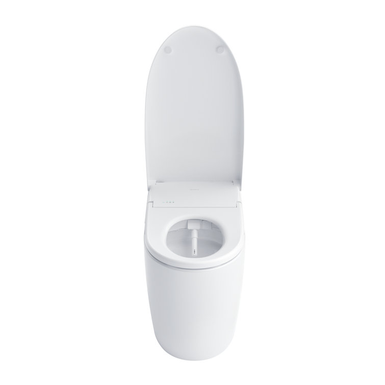 Cotton White Elongated Dual Flush Macerating Toilet with Bidet