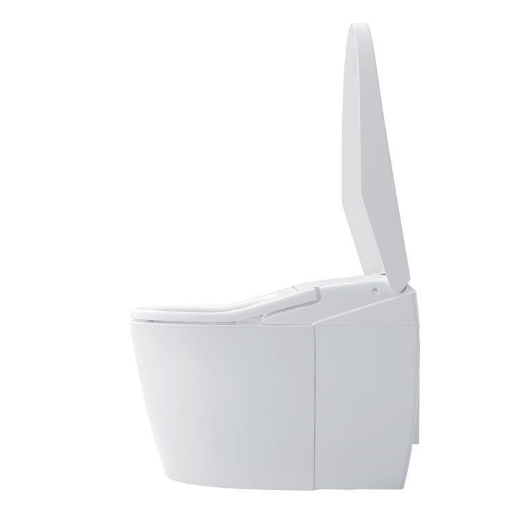 Cotton White Elongated Dual Flush Macerating Toilet with Bidet