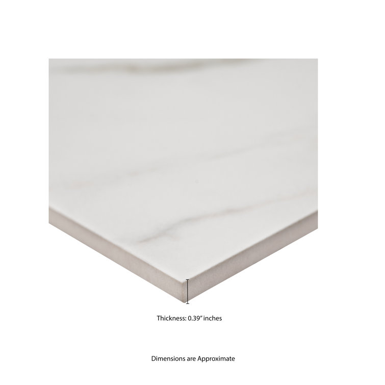 Calacatta Lucca 24" x 24" Polished Porcelain Marble Look Tile