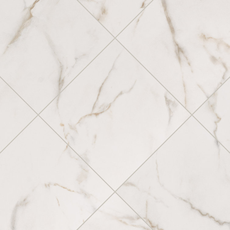 Calacatta Lucca 24" x 24" Polished Porcelain Marble Look Tile