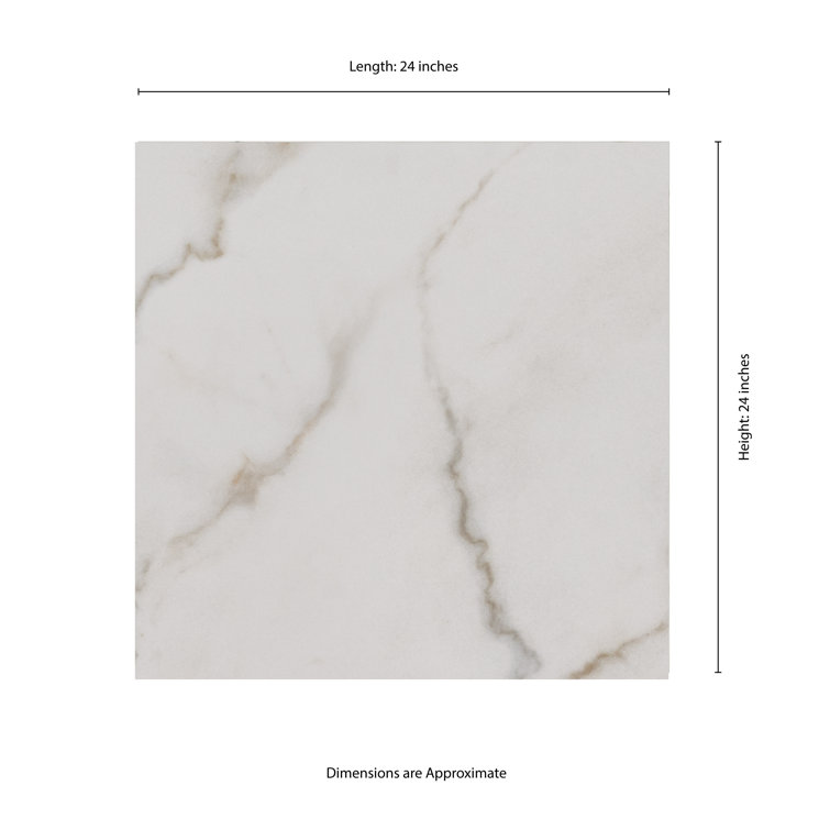 Calacatta Lucca 24" x 24" Polished Porcelain Marble Look Tile