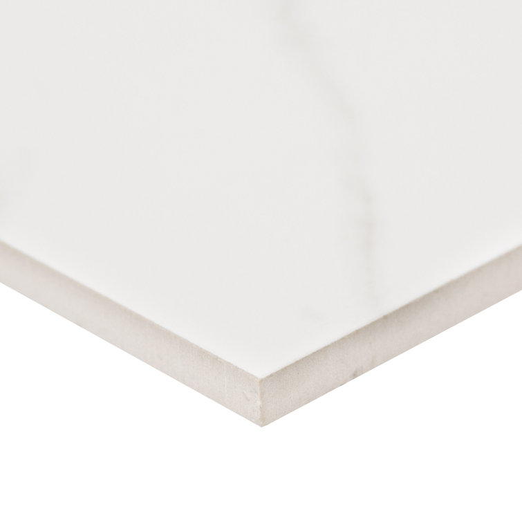 Calacatta Venato 24" x 24" White Porcelain Marble Look Tile