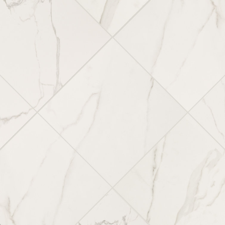 Calacatta Venato 24" x 24" White Porcelain Marble Look Tile