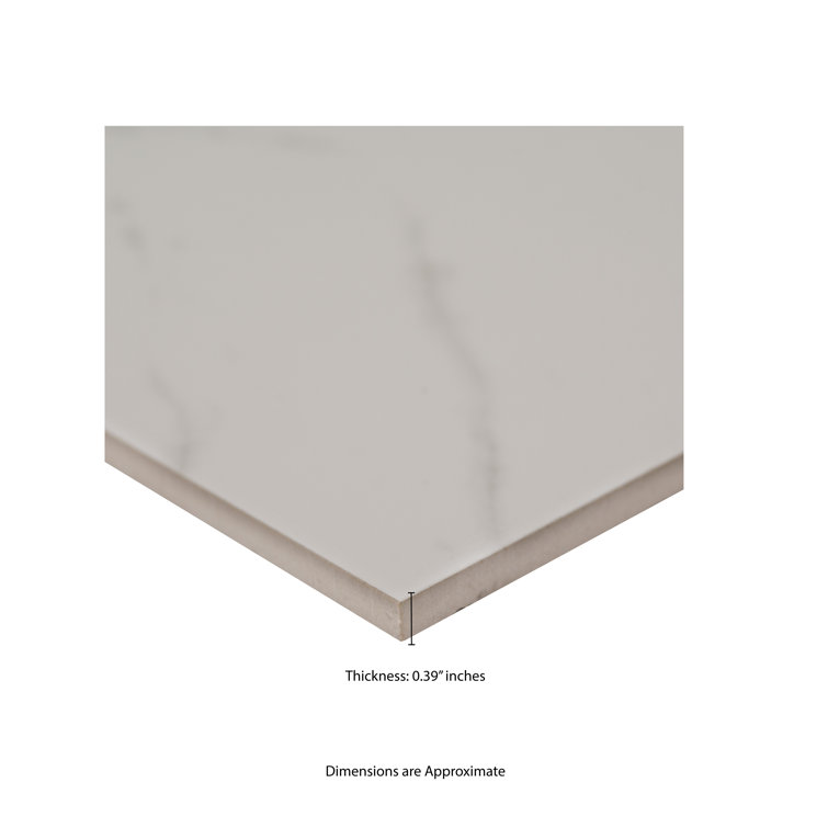 Calacatta Venato 24" x 24" White Porcelain Marble Look Tile