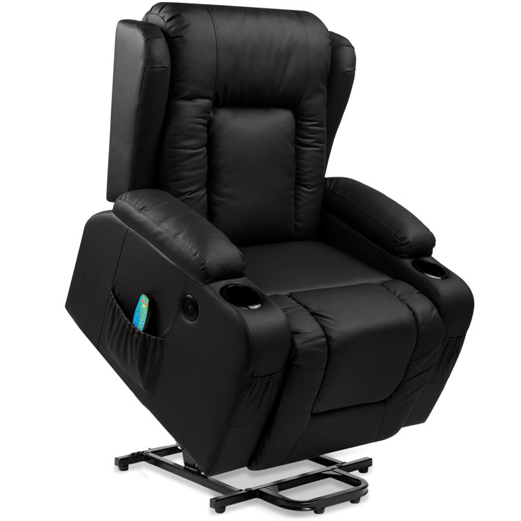 Black Faux Leather Heavy Duty Massage Recliner Chair