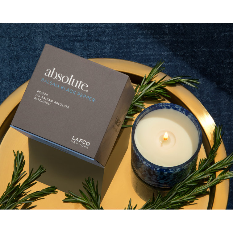 15.5oz Blue Soy Scented Candle with Amber and Lavender