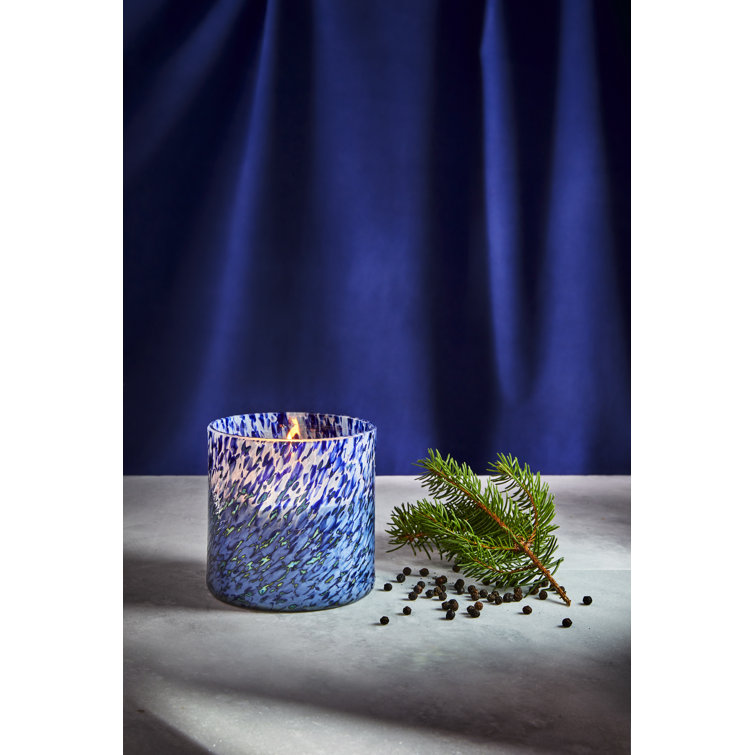 15.5oz Blue Soy Scented Candle with Amber and Lavender