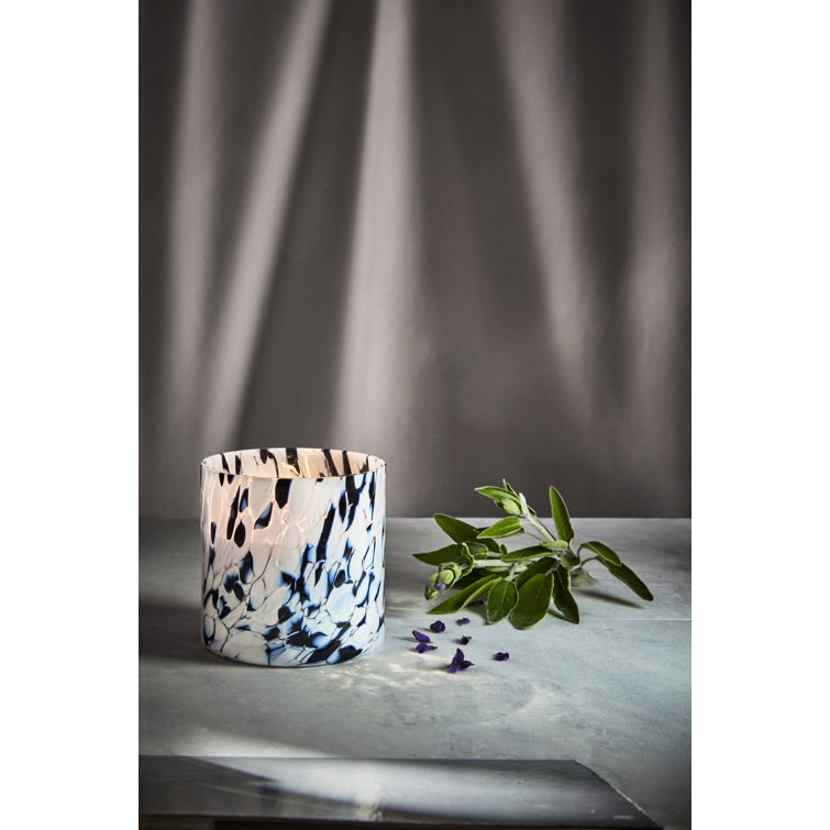Hand-Blown Glass Clary Sage Scented Soy Candle