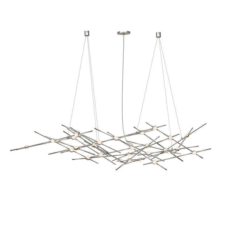 Ursa Major Satin Nickel 25-Light LED Geometric Chandelier
