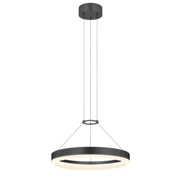 Satin Black Slimline LED Island Pendant, 16" Indoor/Outdoor