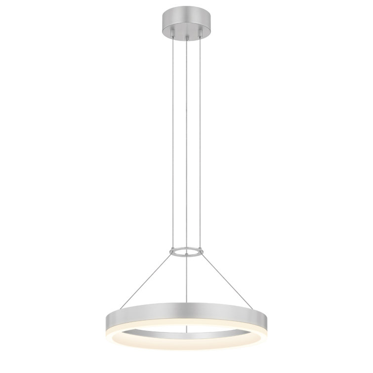 Corona Bright Satin Aluminum 16" LED Pendant Light