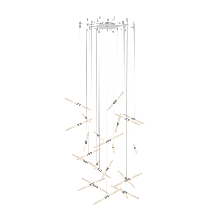 Ballet Modern 24-Light LED Pendant in Bright Satin Aluminum