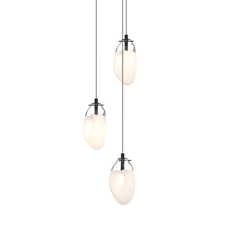 Satin Black 11.5'' LED Meteor Glass Pendant for Indoor/Outdoor