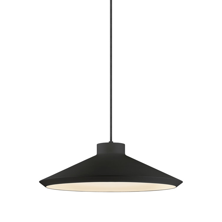 Satin Black Koma Pendant Light with LED and Incandescent Illumination