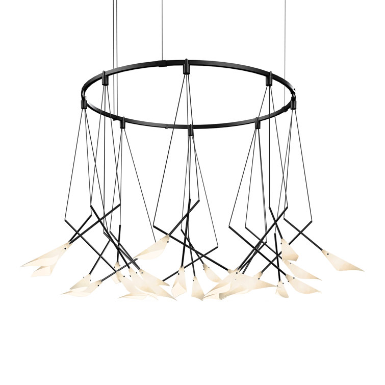 Black Crystal LED 31" Indoor/Outdoor Chandelier